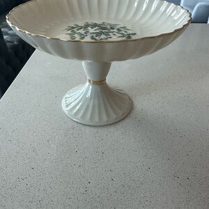 Lenox Cream and Gold Holiday Compote